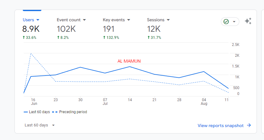 33.6% Organic SEO Growth in 2 Months. project name wildscience